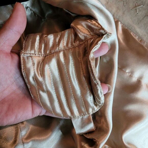 Vtg 80's Pamela McCoy Native American Fringed Leather Shacket Jacket Tan Sz L - Picture 12 of 15